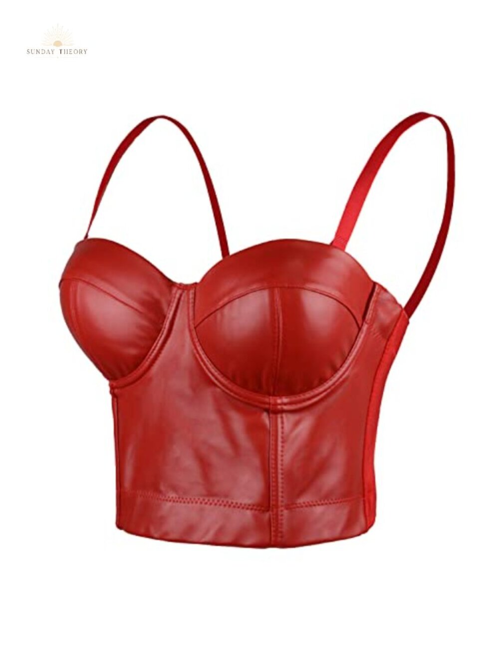 Faux Leather Bustier Crop Top Punk Corset Padded Underwire Party